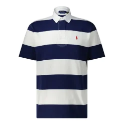 Polo à rayures avec logo brodé
