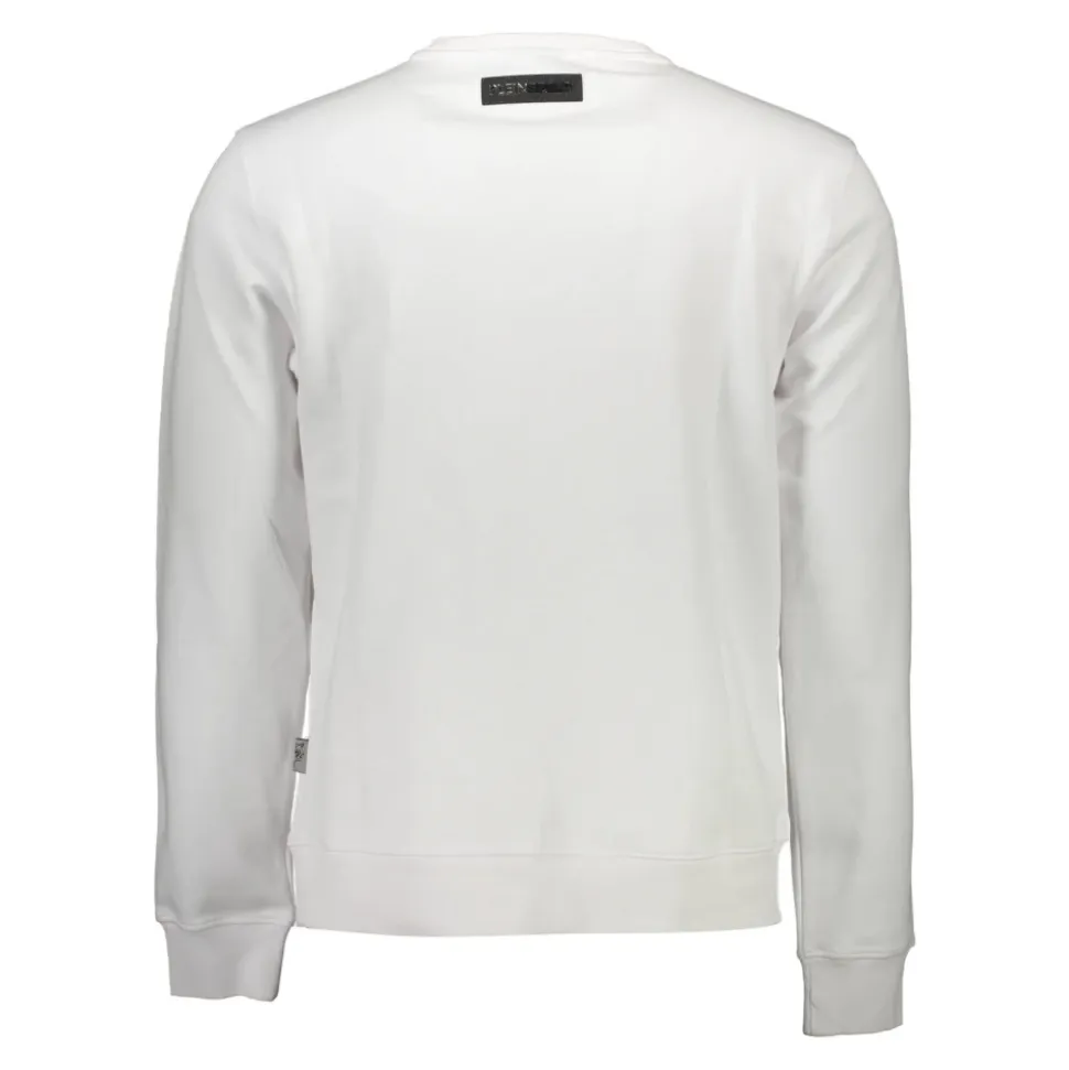 Pull en Coton Blanc avec Détails Contrastants