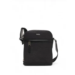 Sac bandoulière en cuir et textile