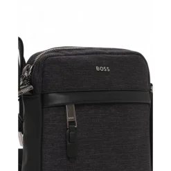 Sac bandoulière en cuir et textile