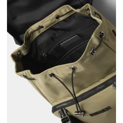 Sac à dos bicolore avec cordon de serrage ajustable et poches zippées