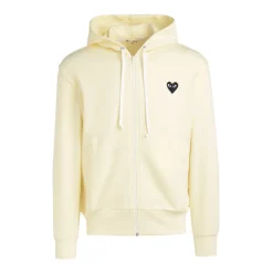 Sweat à capuche ivoire avec cœur noir