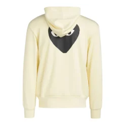 Sweat à capuche ivoire avec cœur noir