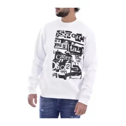 Sweatshirt Blanc avec Logo Imprimé