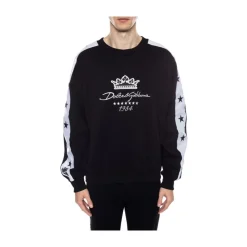 Sweat-shirt en coton noir à logo