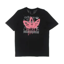 Tee-shirt noir à col rond avec logo imprimé