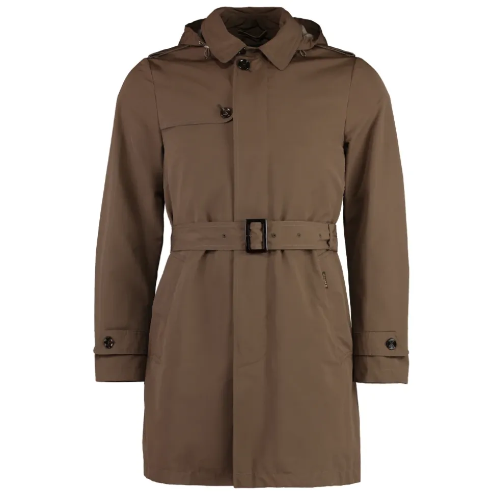 Trench en Coton avec Capuche Amovible