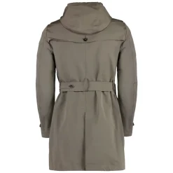 Trench en Coton avec Capuche Amovible