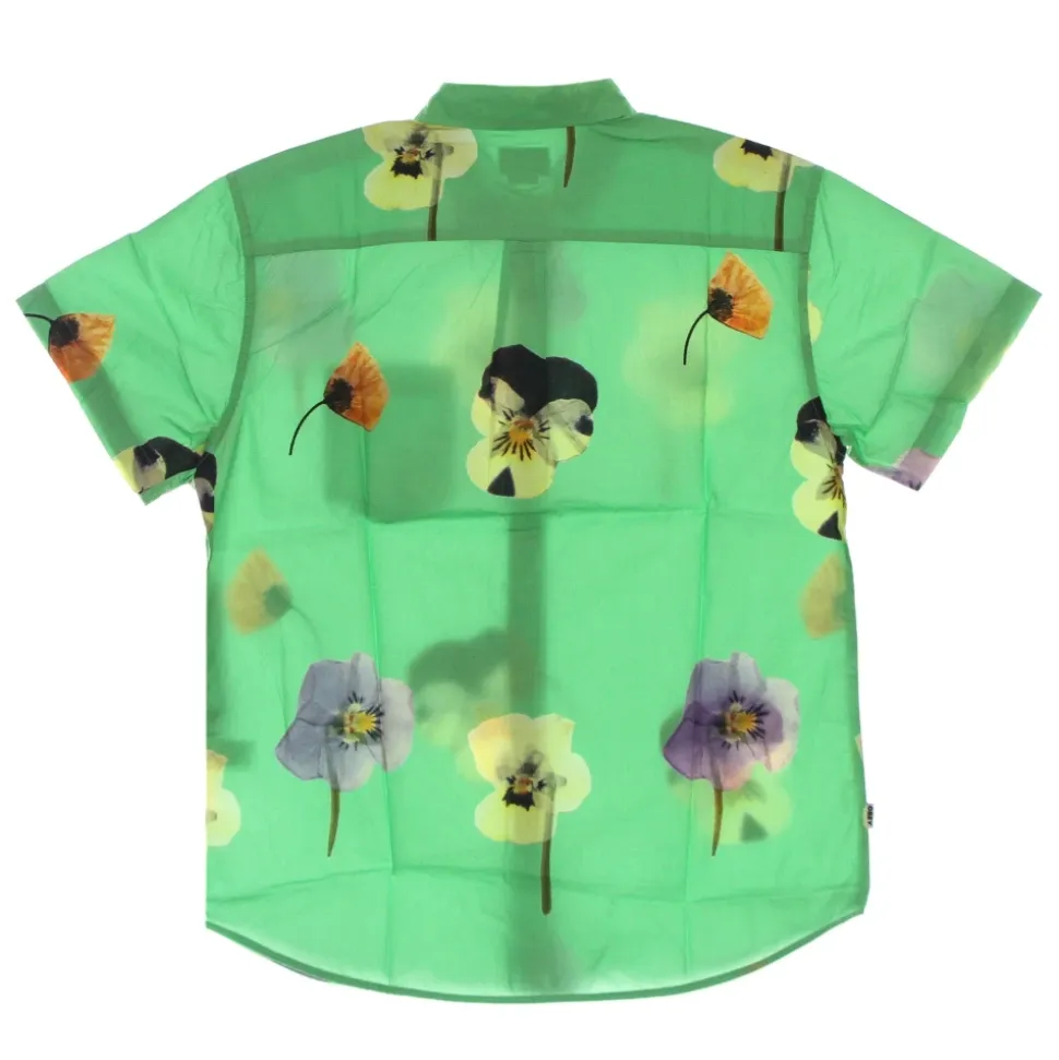 Vert Multi Chemise à Manches Courtes Tissée