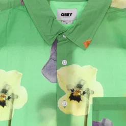 Vert Multi Chemise à Manches Courtes Tissée