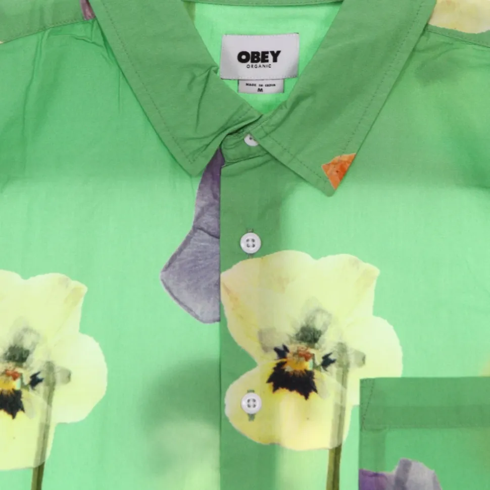 Vert Multi Chemise à Manches Courtes Tissée