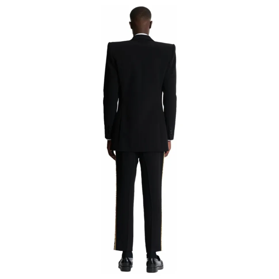 Veste 1 bouton à col brodé