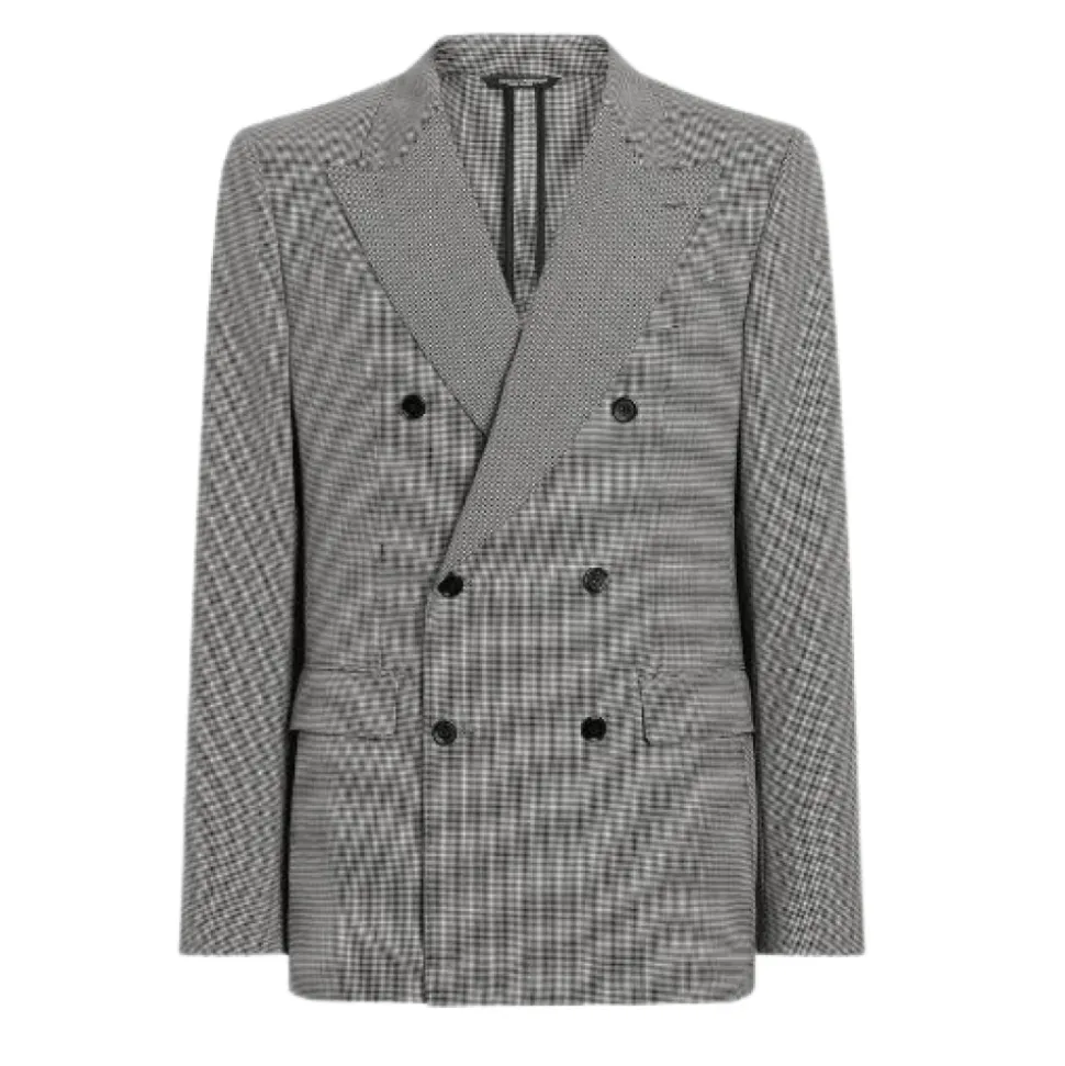 Veste grise à double boutonnage avec poches