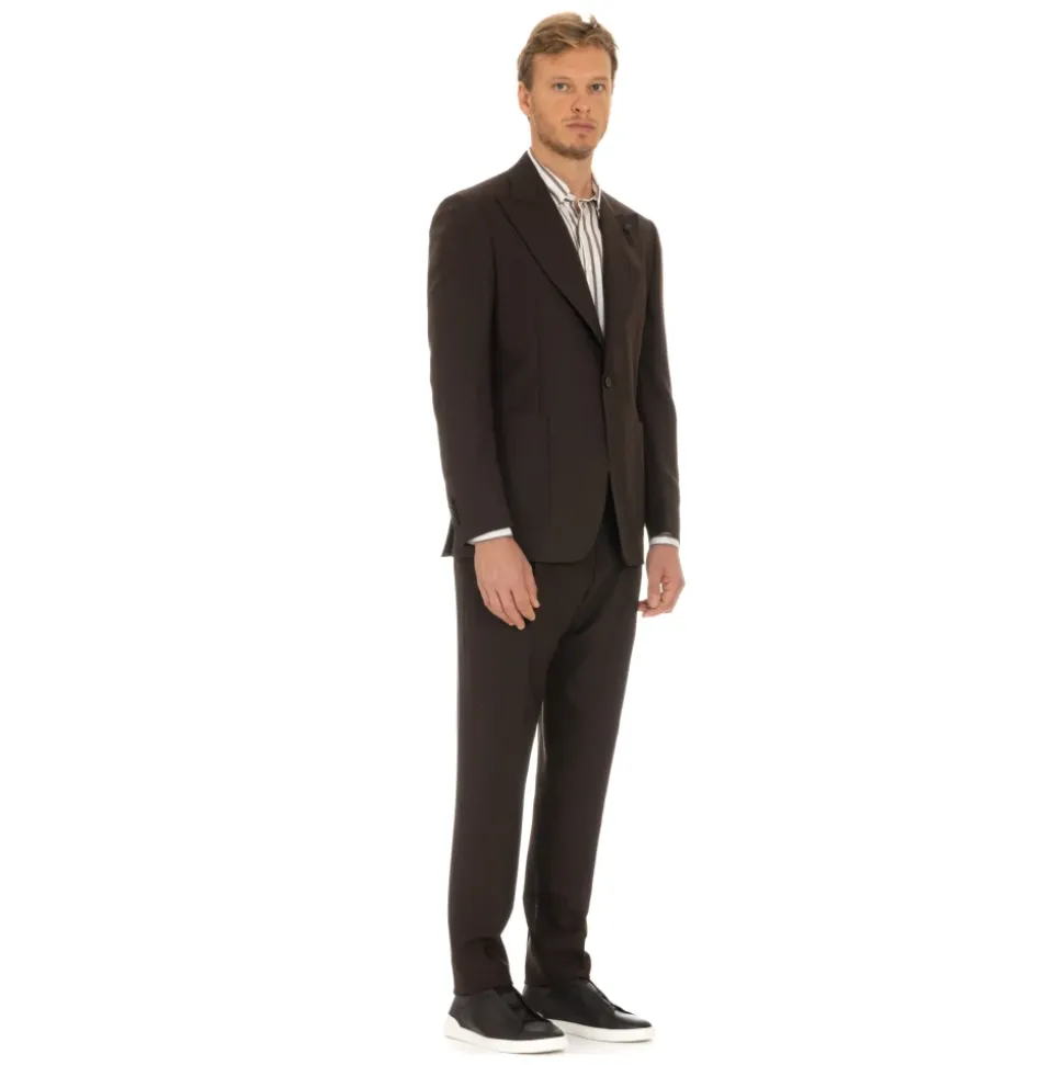 Veste Marron Maxi Revers Mono Bouton