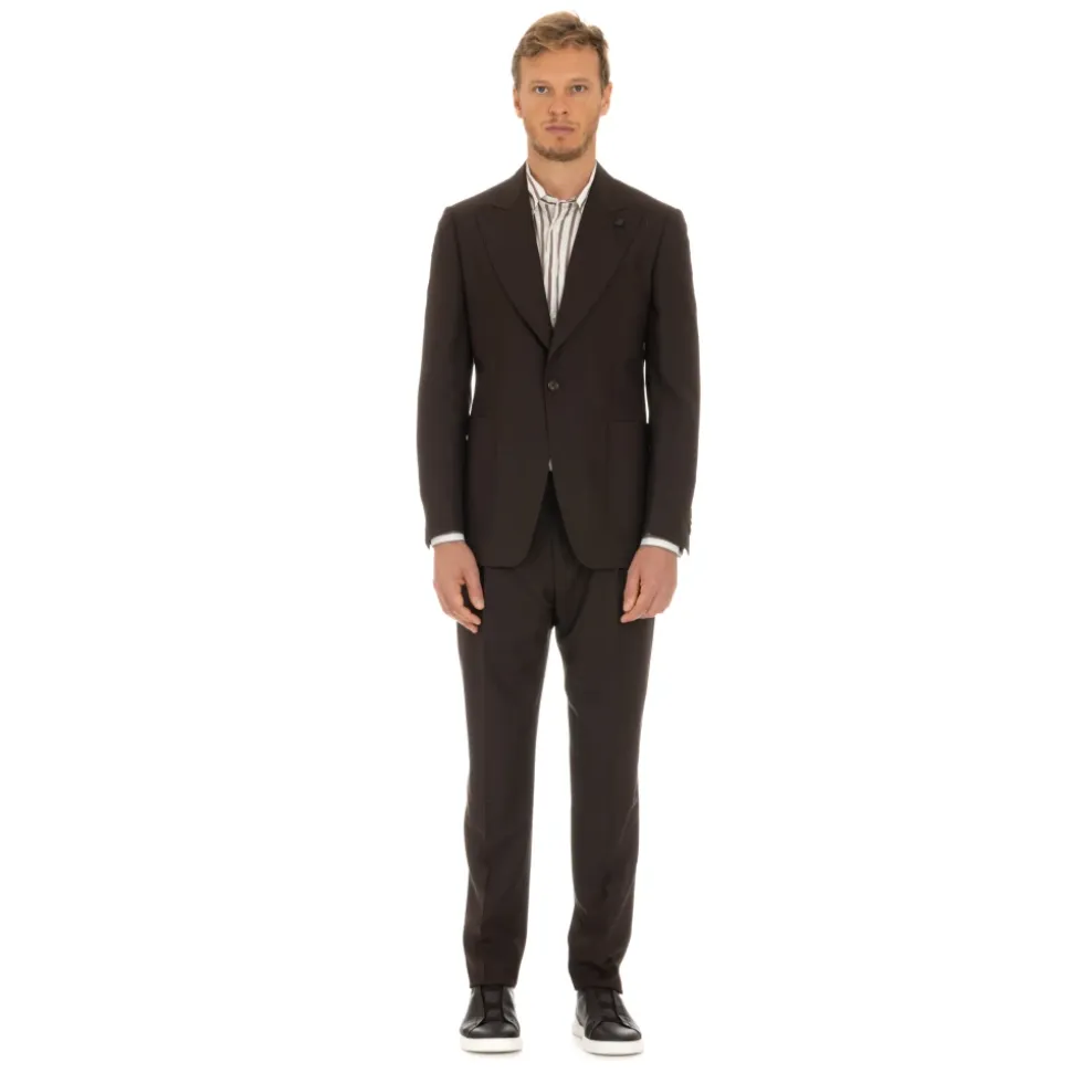 Veste Marron Maxi Revers Mono Bouton
