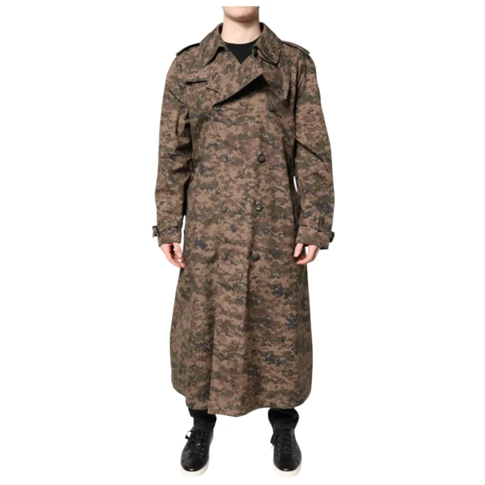 Veste Trenchcoat Camouflage Multicolore