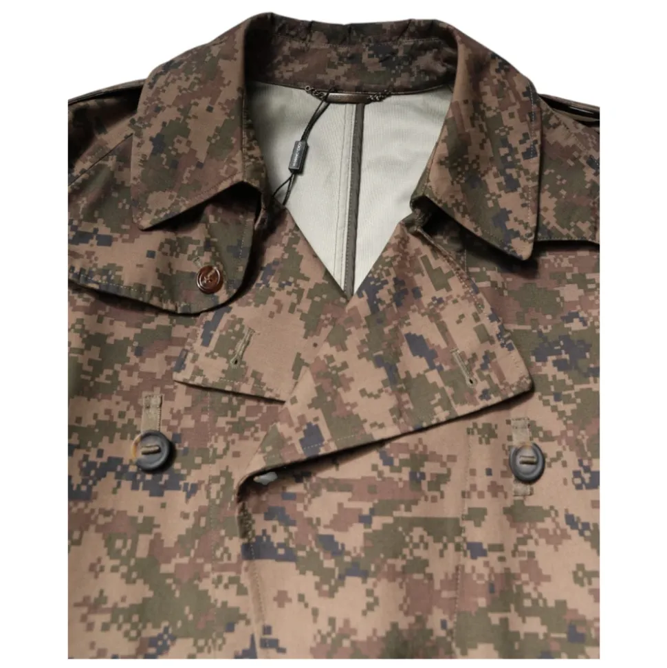 Veste Trenchcoat Camouflage Multicolore