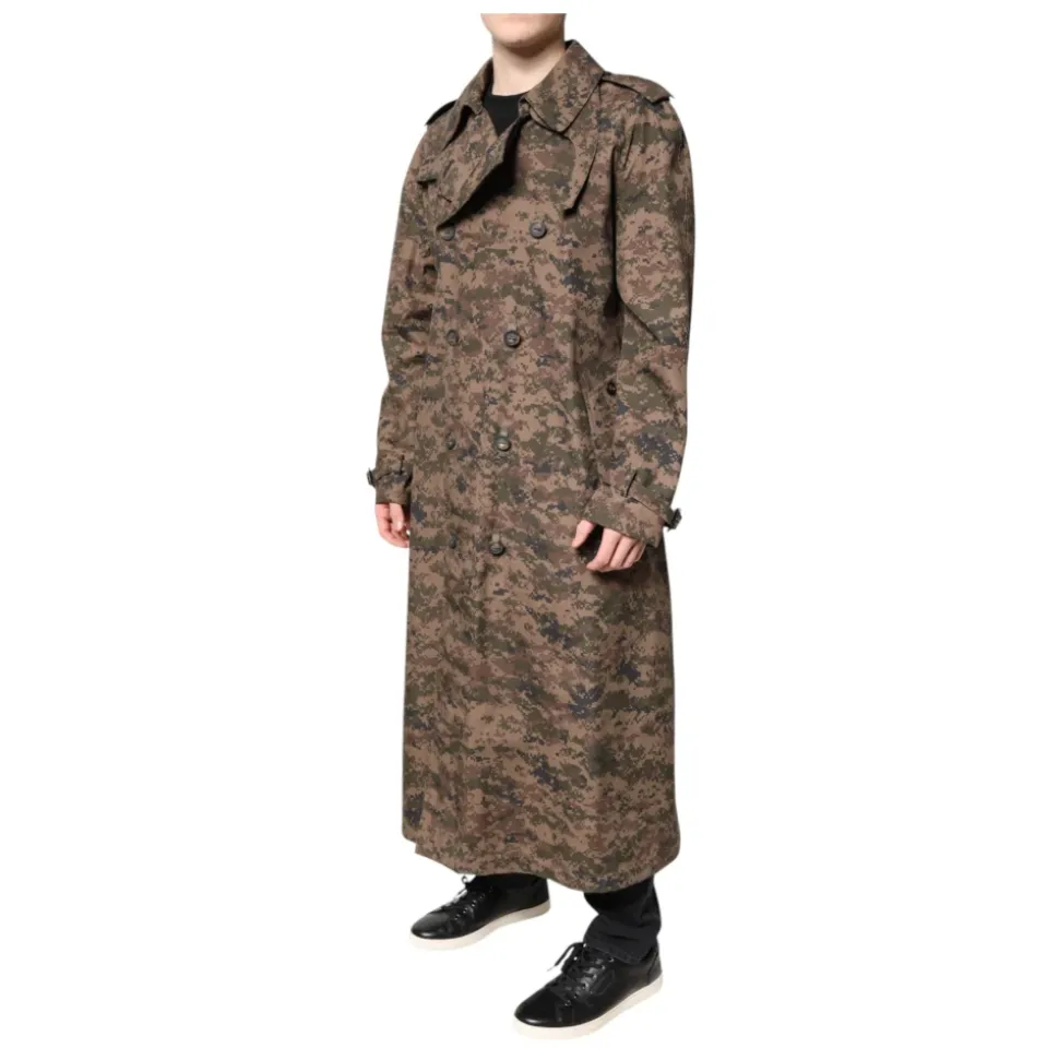 Veste Trenchcoat Camouflage Multicolore