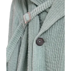 Veste Trench Coat en Velours Bleu