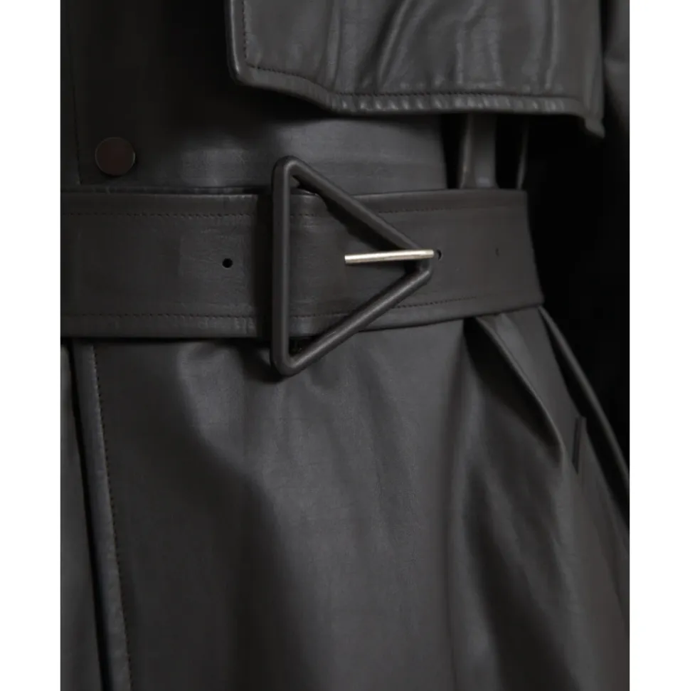 Veste Trench Imperméable en Cuir