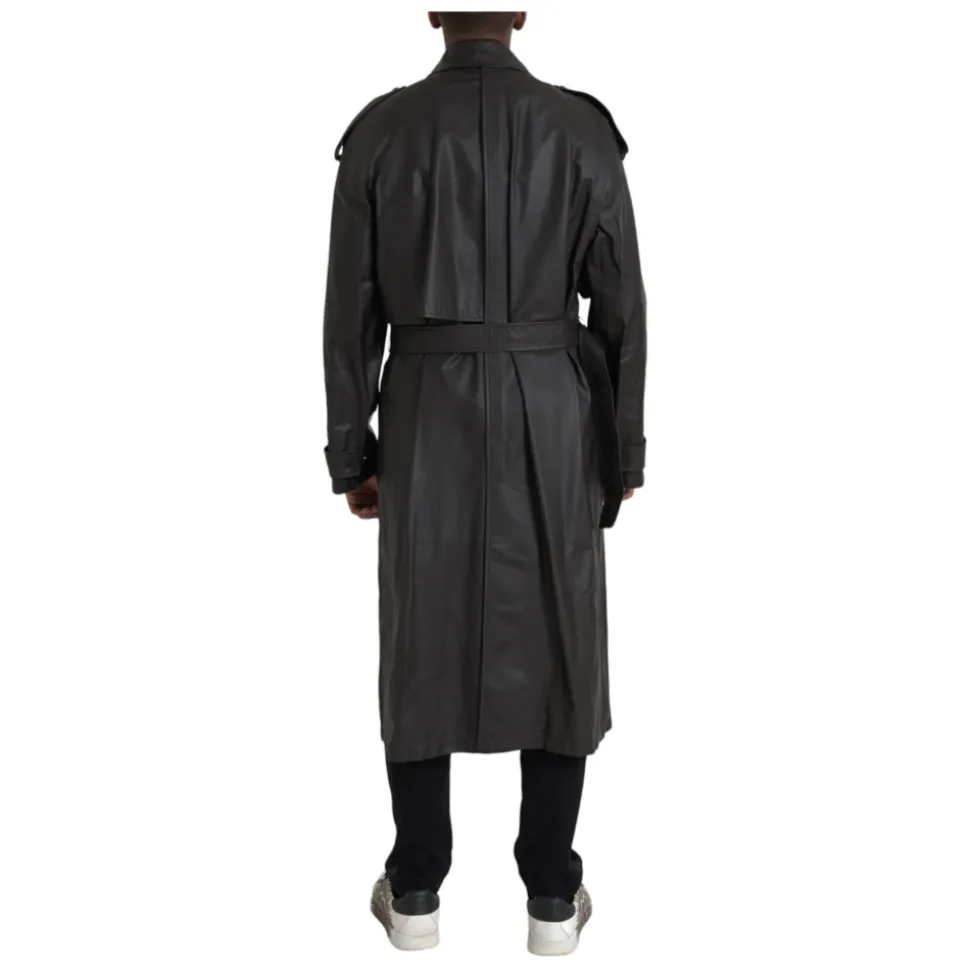 Veste Trench Imperméable en Cuir