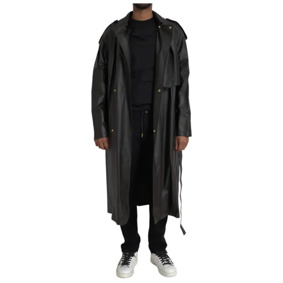 Veste Trench Imperméable en Cuir