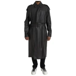 Veste Trench Imperméable en Cuir
