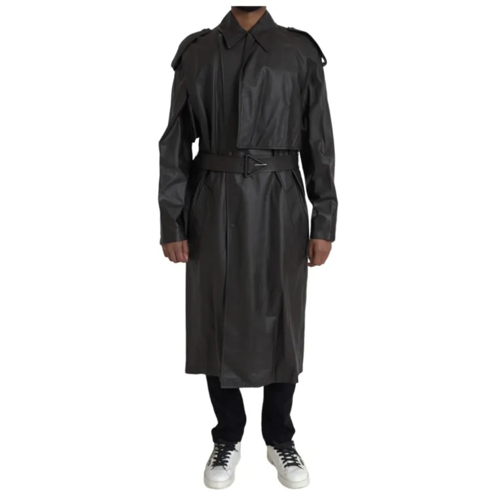 Veste Trench Imperméable en Cuir