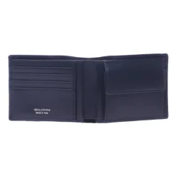 Wallet in dark blue palmellato leather