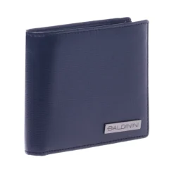 Wallet in dark blue palmellato leather