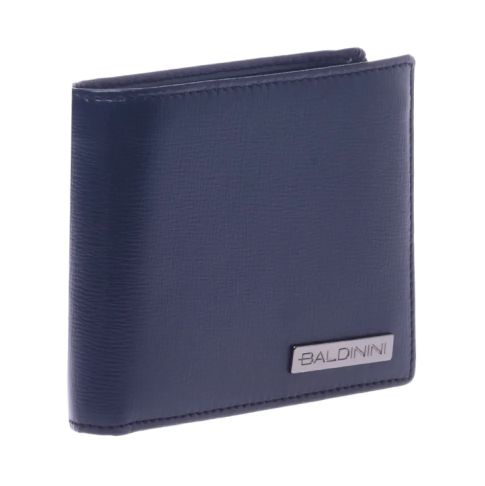 Wallet in dark blue palmellato leather