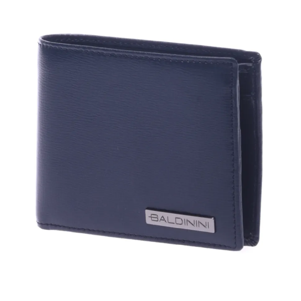 Wallet in dark blue palmellato leather