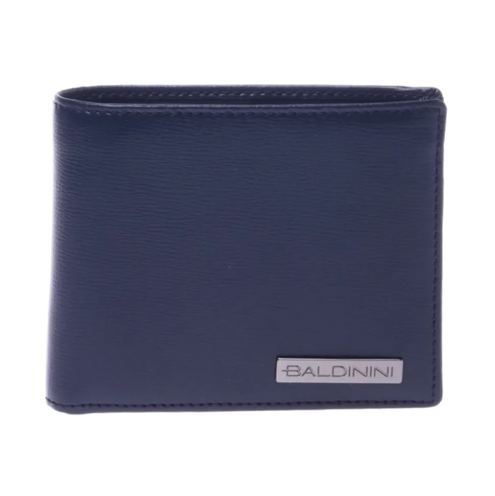 Wallet in dark blue palmellato leather